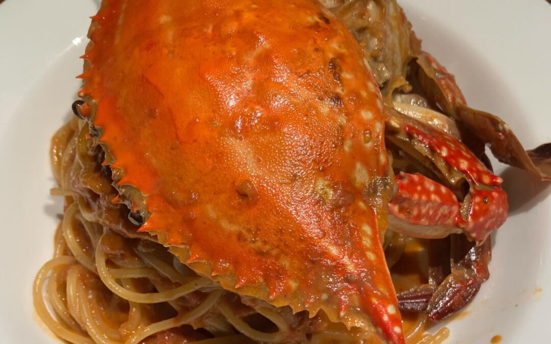 《渡り蟹のトマトクリームスパゲッティー》
